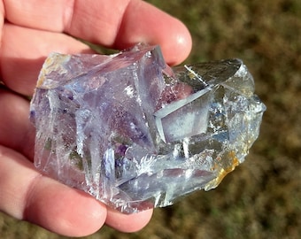 Amazingly Clear Zoned Blue and Purple Cubic Fluorite Specimen from Yaoganxian, Hunan, China. YGX Fluorite. Chinese Fluorite Specimen.