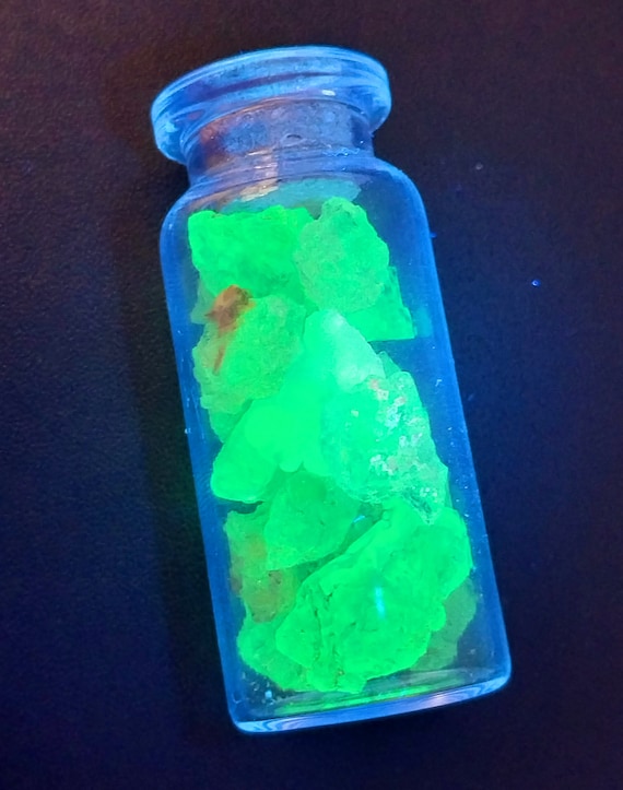 Fairy Jar UV Reactive Green Hyalite Opal! Superman's Kryptonite. Kryptonite Crystal. Hyalite Bulk. Green Hyalite Specimen. UV Reactive.