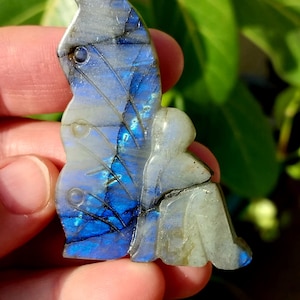 Blue Labradorite Fairy Carving! Labradorite Fairy. Labradorite Carving. Labradorite Butterfly. Fairy Carving. Blue Flash Labradorite.