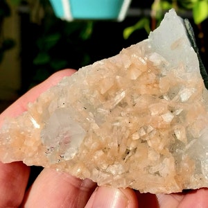 Pretty Pink Heulandite on Apophyllite and Chalcedony Matrix. Heulandite Specimen. Crystal Specimen On Matrix. Apophyllite Specimen.