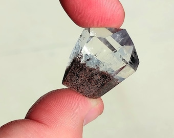 Clear and Beautiful Purple Lodolite Rainbow Garden Quartz Freeform! Phantom Quartz. Garden Quartz Freeform. Lodolite Freeform.