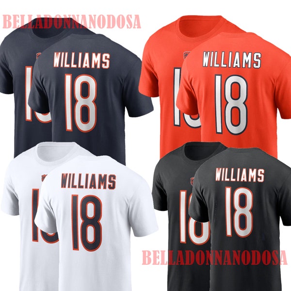Chicago Team Football Caleb Player Williams #18 Name & Number T-Shirt, Football Name Williams Player Shirt, Football Chicago Team Shirt