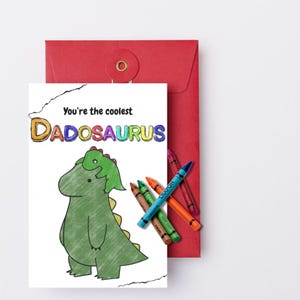 Vaderdagkaart van kinderen – direct download, afdrukbaar en digitaal, ingekleurde doe-het-zelfkaart voor papa – leuke activiteit en cadeau Verjaardagscadeau voor papa