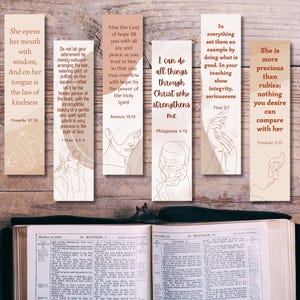 Signets de versets bibliques bohèmes : cadeaux bibliques pour femmes (téléchargement numérique)