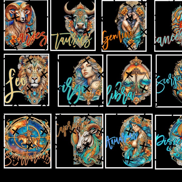 12 PNG Zodiac Bundle