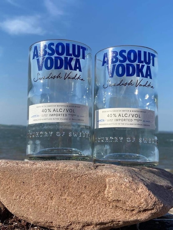 Upcycled Absolut Vodka Glass | Eco-friendly Drinkware - Etsy