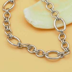 Combination Chain • Stainless Steel Chain • Link Chain Necklace • Chunky Link Chain • Fashion Jewelry • Gift