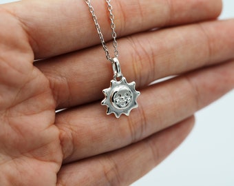 Sun necklace • Silver sun pendant • Solar pendant • Summer necklace • Necklace for women • Birthday gift for women • Gift for her