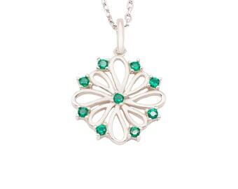 Donna Green Necklace - Christmas Gift Necklace - Necklace with colored zircons - Original pendant to give as a gift - Birthday - Christmas