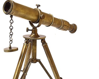 Telescopio antiguo personalizado, telescopio grabado con trípode, regalo de aniversario para el esposo, regalo del Día del Padre, regalos de graduación.