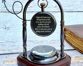 Personalized 8th Anniversary Desk Clock – Custom Engraved Brass Clock Gift for Wife Husband – Unique 8 Year Wedding Keepsake for Him or Her