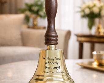 Campanello di chiamata in ottone personalizzato con incisione, campanello da scrivania personalizzato, campanello di servizio vintage, regalo unico per ufficio, hotel, reception, regalo di nozze