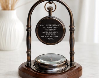 Personalized Retirement Gift for Men and Women, Engraved Desk Clock, Custom Retirement Gift for Boss Co-worker, Mentor Thank You Keepsake