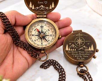 Personalized Compass, custom engraved compass, gift for Husband, Functional Compass, Christmas and anniversary gift, vintage Nautical Decor