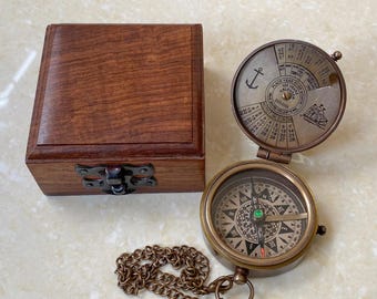 Personalized Engraved Working Compass ,100 Years Calendar Compass, Anniversary Gift For Husband, Groomsmen Gifts, Valentines Day Gifts.