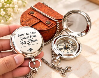 Personalized Compass Gift, Custom Engraved Working Compass, Gift for Mom, Anniversary Gift, Confirmation Gift, First Communion Gift