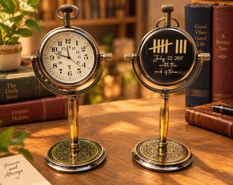 Personalized 21st Anniversary Gift for Him | 19th Anniversary Bronze Clock for Husband | Custom Engraved Desk Clock | Gift for Couples