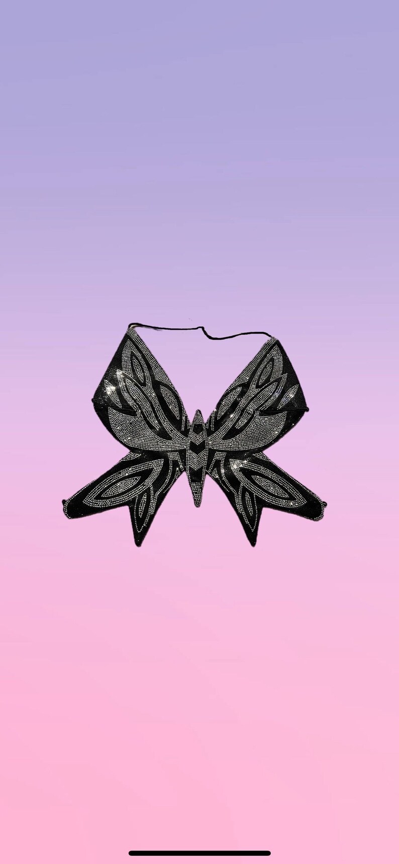 Western Fashion 2892-WHT-MDL Sequin Butterfly Top With Satin Straps&#44