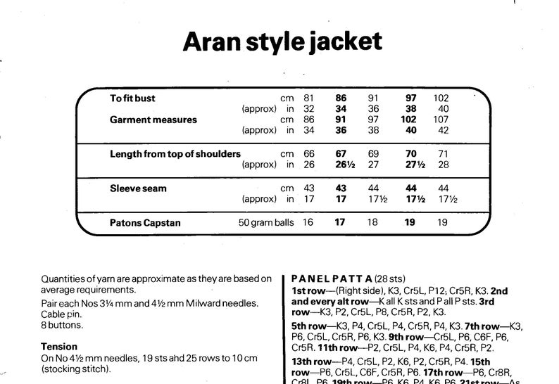 Vintage Womens Aran Cardigan KNITTING PATTERN Pdf Ladies Cable Jacket ...