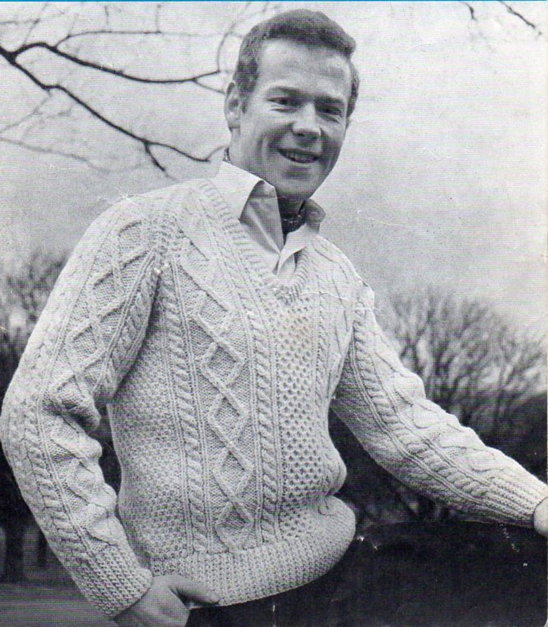 Vintage Mens Aran Sweater KNITTING PATTERN Pdf Mans V Neck Traditional Cable Jumper 34-40 Inch Aran / Worsted / 10ply Yarn Instant Download - Etsy Vintage Mens Aran Sweater KNITTING PATTERN Pdf Mans V Neck Traditional Cable Jumper 34-40 Inch Aran / Worsted / 10ply Yarn Instant Download - Etsy