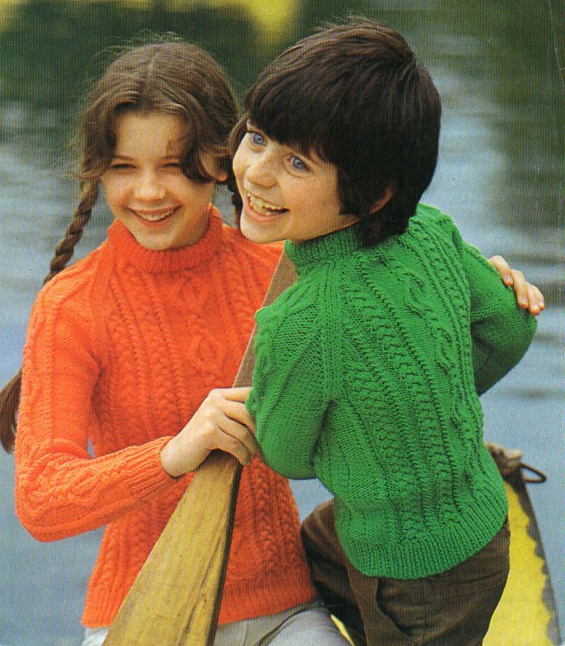 Vintage Childrens Aran Sweater KNITTING PATTERN Pdf Childs Cable Jumper ...