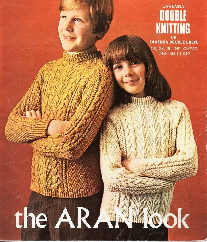 Vintage Childrens Aran Sweater KNITTING PATTERN Pdf Childs Cable Jumper ...