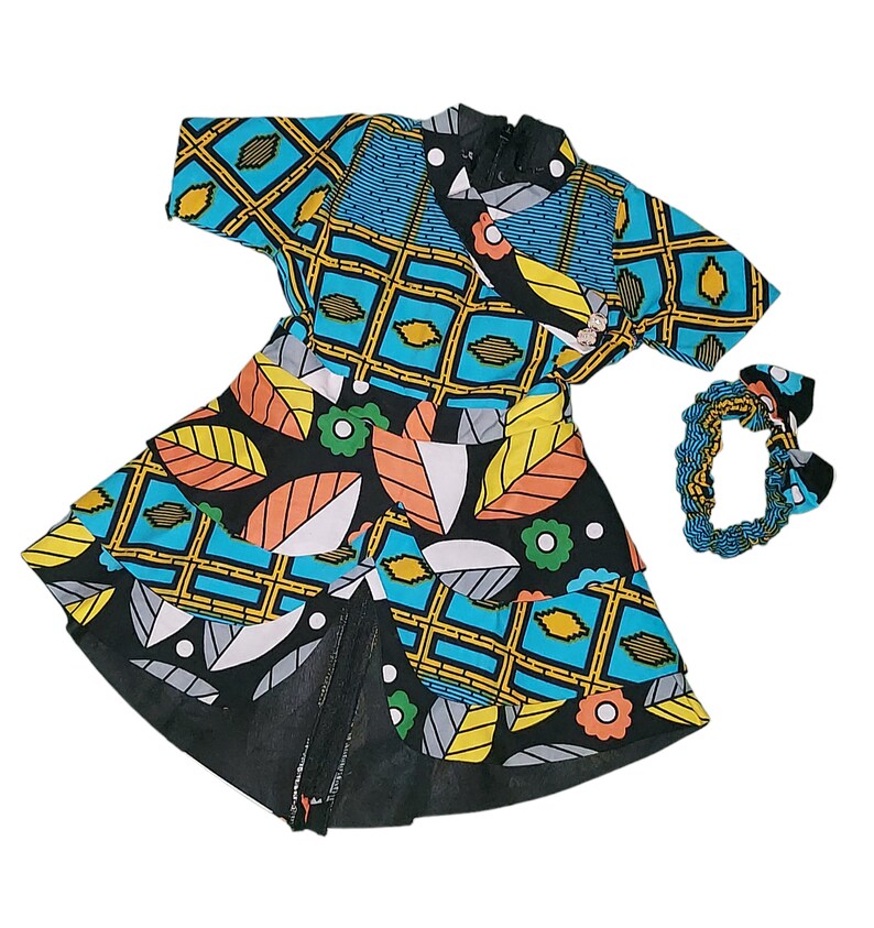 Girls Black Printed Dress
