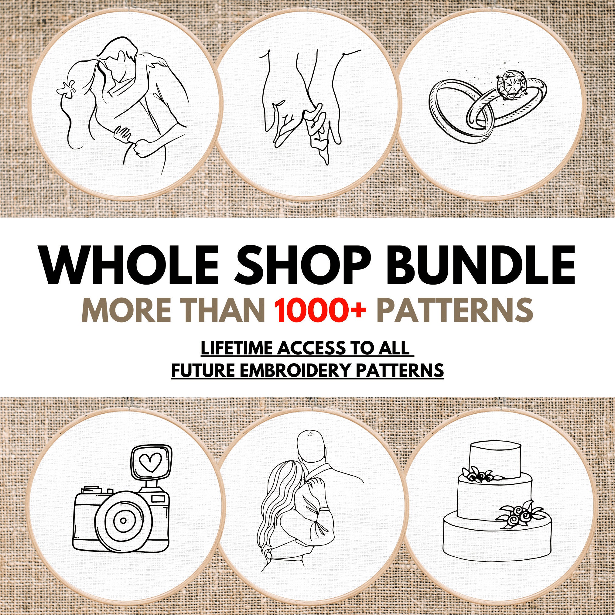 1000+ Hand Embroidery Patterns and Templates: Lifetime Access (PDF File ...
