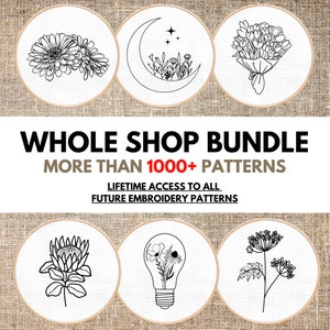 1000+ Embroidery Templates, MEGA OFFER LIFETIME, Hand Embroidery Pattern & Design, Access All Present + Future Designs Bundle Pack PDf File