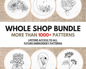 1000+ Hand Embroidery Patterns and Templates: Lifetime Access (PDF File) Whole Shop Deal - Discount Bundle Deal