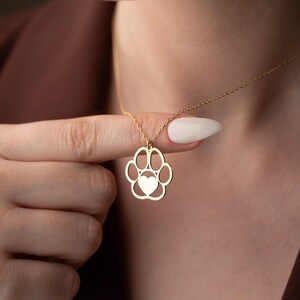 Paw Print Necklace, Silver Jewelry, Pet Lover Jewelry, Minimalist Necklace, Dainty Silver Necklace, Mother&#39;s Day Gift, Gift for Her