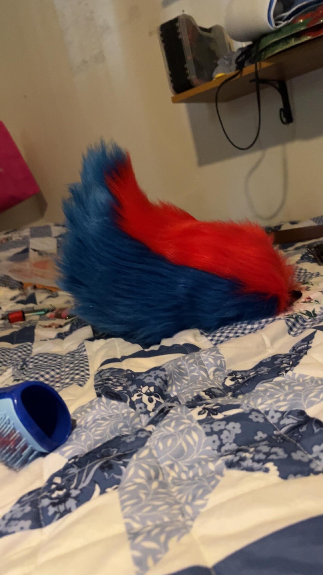 Red Large Fursuit Furry Costume Tail With Feathers main image 1