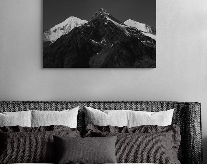 Diamantglasbild Berglandschaft – Brunegghorn, Weisshorn & Bishorn, Schweizer Alpen, Wandkunst, Naturfotografie, Bergmotiv, Geschenkidee