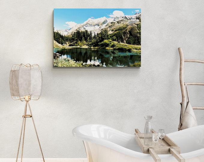 Diamantglasbild Schwarzsee im Lötschental – Schweizer Bergsee, Wandkunst, Naturfotografie, Alpen, Landschaft, Wanddeko, Geschenkidee