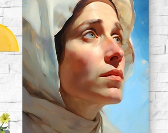 Blessed Virgin Mary Art Print – Roman Catholic Mother's Day Gift & Religious Wall Art
