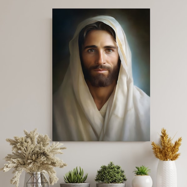 Beautiful Jesus Art Print | Jesus Painting | Jesus Print | Resurrected Christ Art | Jesus Christ Picture | Christ Painting | Bible Art