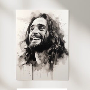 Jesus Smiling Digital Print | Printable Christian Art | Printable Bible Art | Jesus Christ Print | Jesus Poster | Smiling Jesus