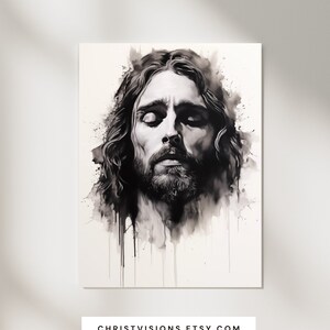 Jesus Praying Digital Christian Printable Art | Jesus Christ Print | Jesus Print | Jesus Picture | Christ Picture | Christian Poster