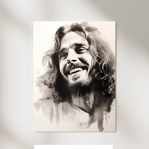 Smiling Jesus Printable Art | Digital Christian Art Print | Christian Poster | Jesus Poser | Jesus Christ Art | Jesus Print | Christ Print