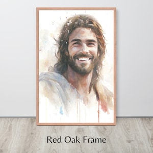 Smiling Jesus Art Print - Watercolor-Style Christian Wall Art | Sunday School Art | Christian Gifts | Jesus Painting | LDS Art | LDS Gifts