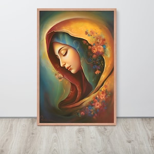 Blessed Virgin Mary Art - Catholic Wall Art & Mother&#39;s Day Gift | Catholic Art | Catholic Gifts | Christian Gifts | Christian Wall Art
