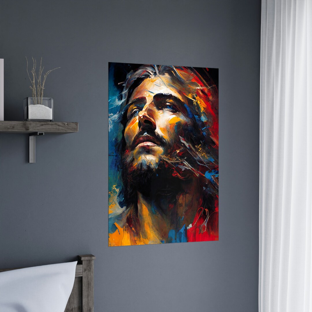 Jesus Portrait Yeshua Art Print Christian Wall Art Etsy