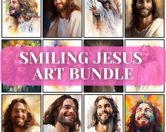 Joyful Jesus Digital Art Collection: 12 Inspirational Christian Prints for Home, Church & Gifts