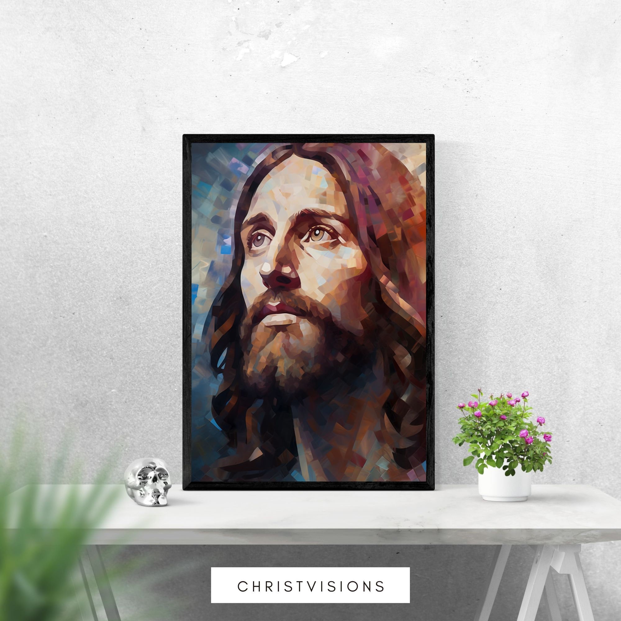 Framed Jesus Portrait Art Print Chrisitan Home Decor Jesus - Etsy