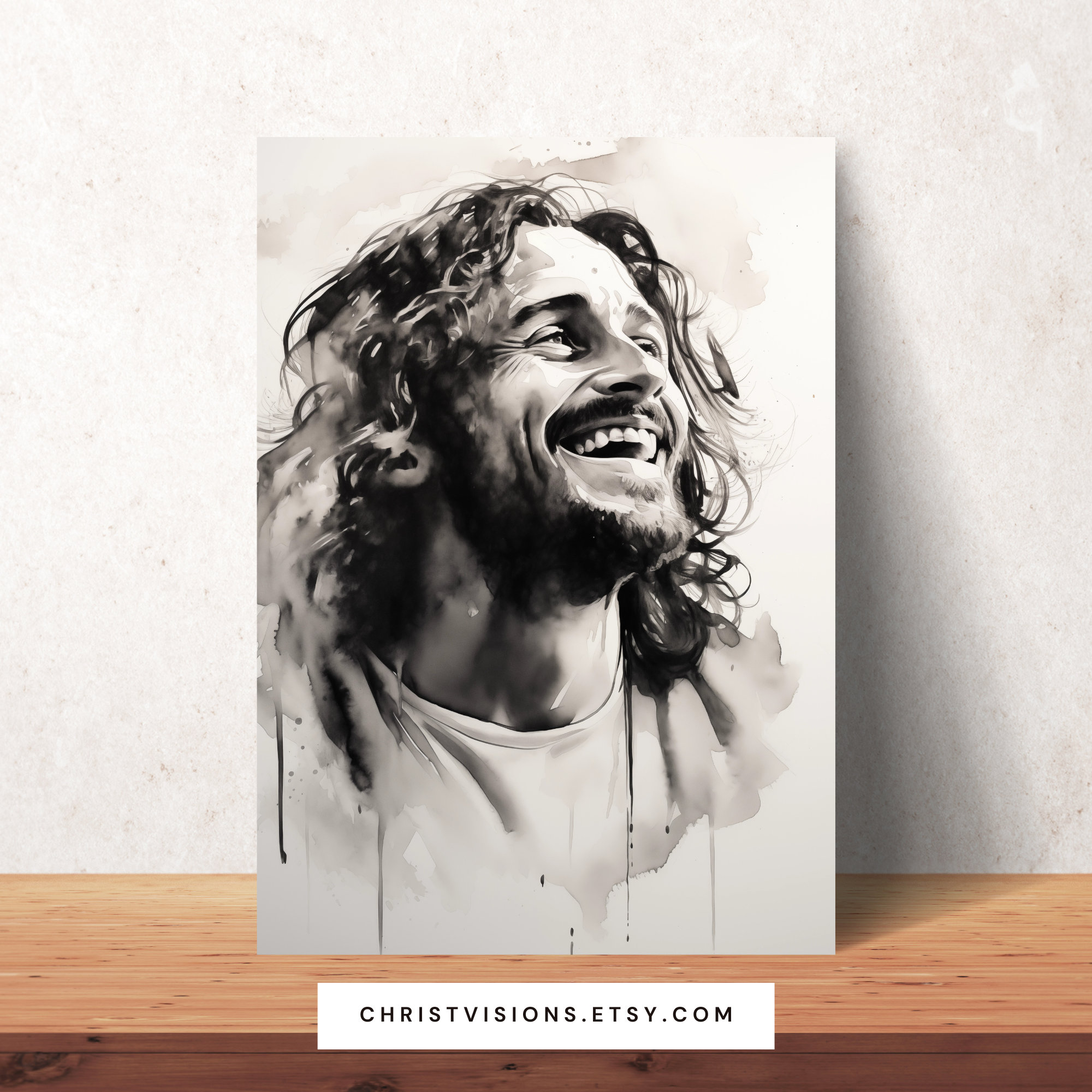 Jesus Laughing Printable Christian Art Jesus Drawing Jesus Png Bible Png Jesus Smiling Sunday ...