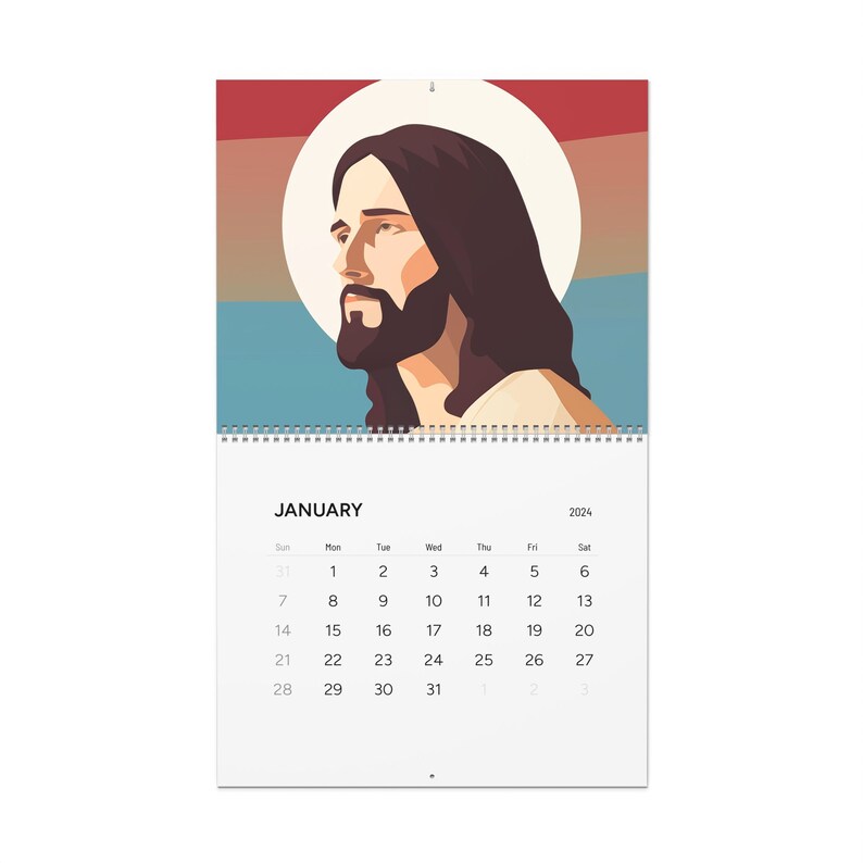 Minimalist Jesus 2024 Christian Wall Calendars Christ Etsy