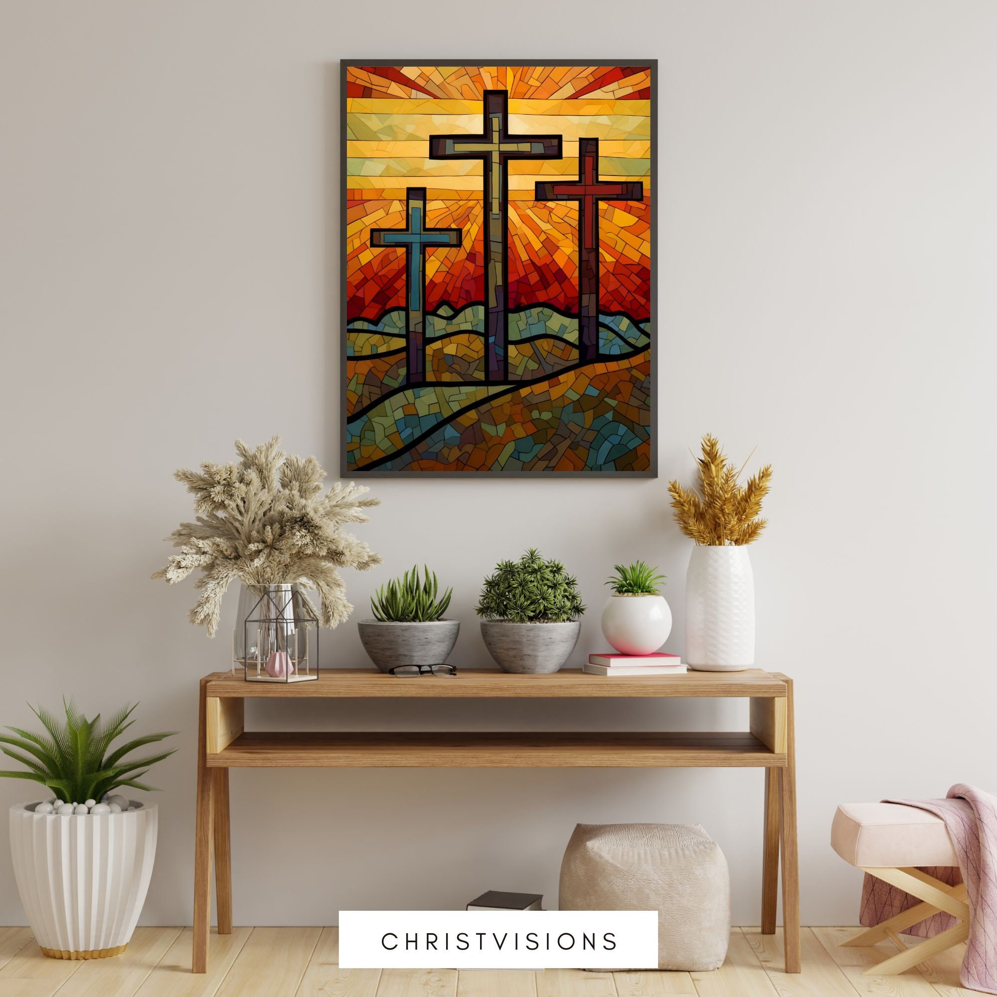 Three Crosses of Calvary - Christian Art Print and Celebrate