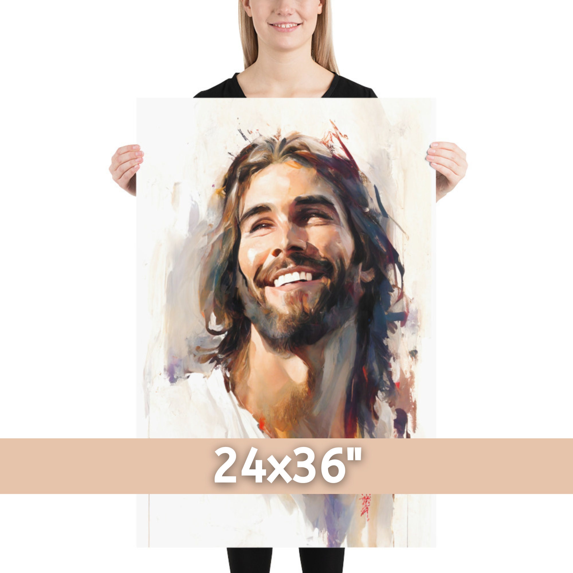 Laughing Jesus Art Print Smiling Jesus Painting Jesus - Etsy