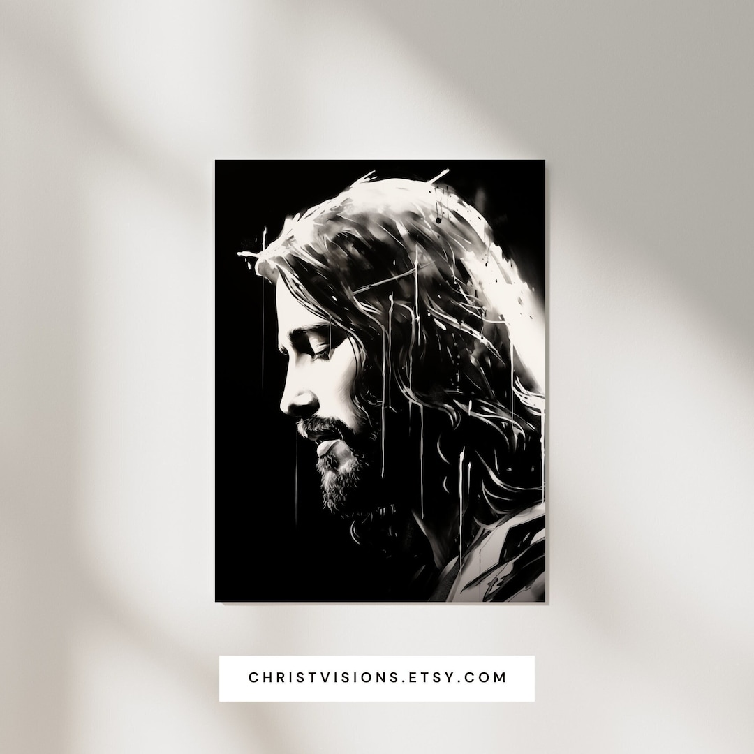 Black and White Printable Jesus Poster | Christian Printables | Bible Printables | Jesus Art ...