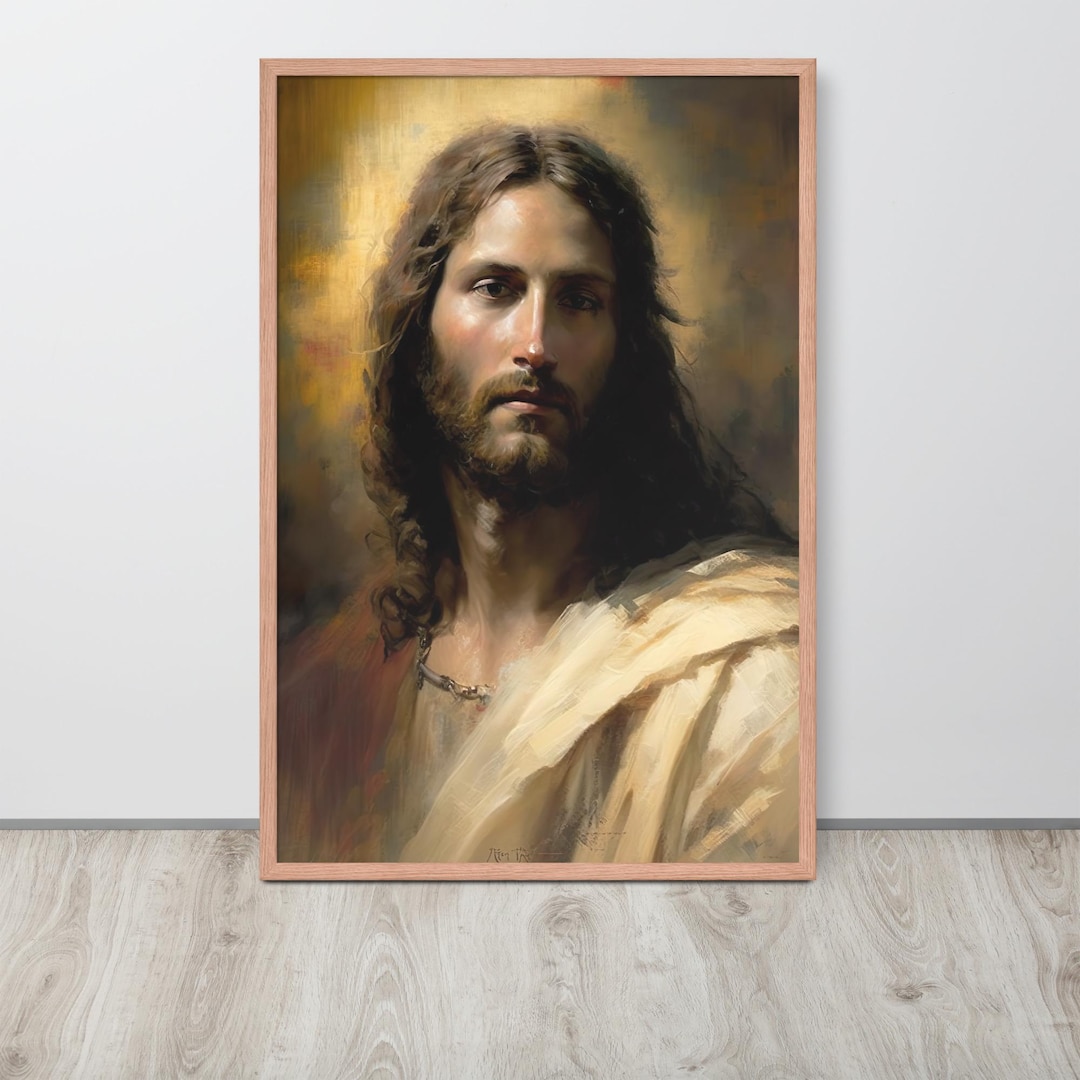 Portrait of Jesus Christ Catholic Wall Art Print & Baptism Gift ...